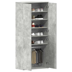 vidaXL Shoe Cabinet 80 x 39 x 178 cm Engineered Wood Concrete Grey 3