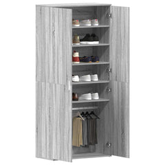vidaXL Shoe Cabinet 80 x 39 x 178 cm Engineered Wood Grey Sonoma 3