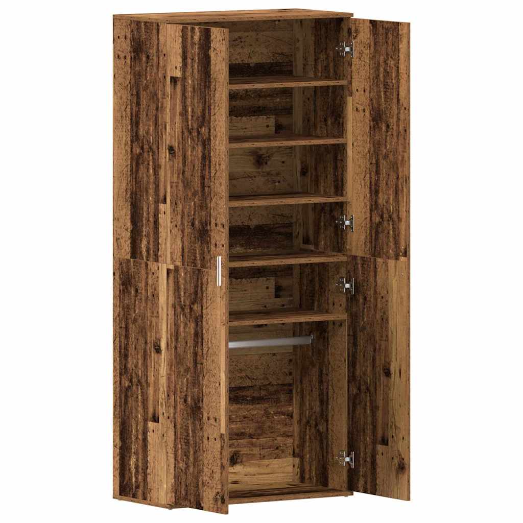 vidaXL Shoe Cabinet 80 x 39 x 178 cm Engineered Wood Old Wood 5