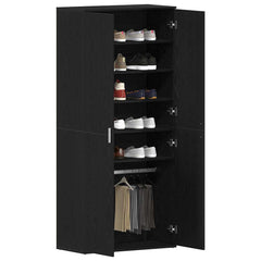 vidaXL Shoe Cabinet 80 x 39 x 178 cm Engineered Wood Black Oak 3