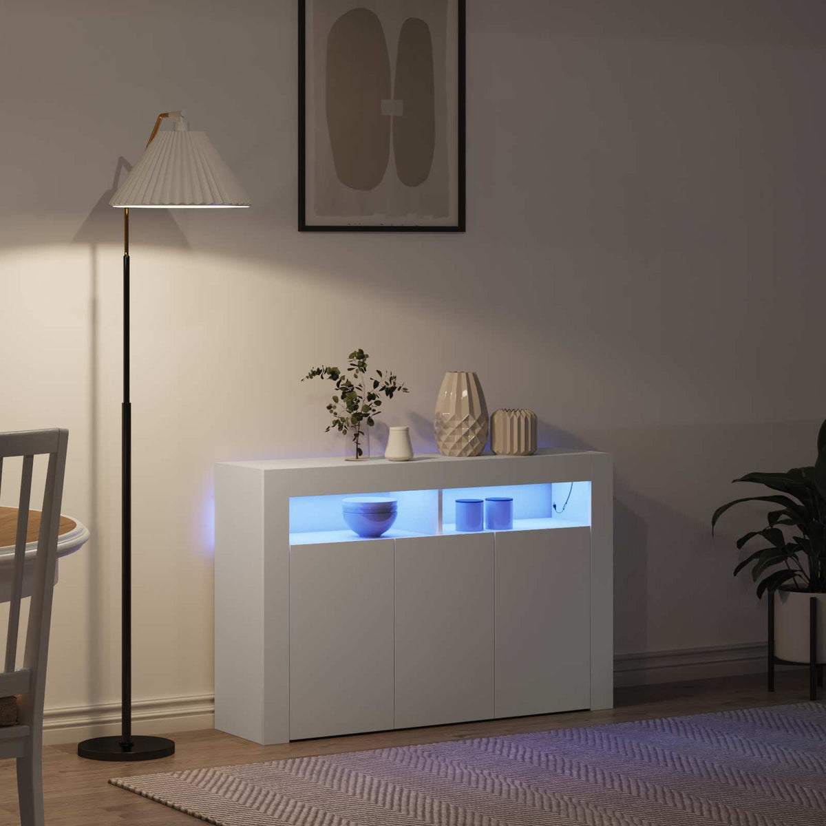 Sideboard 116 x 30 x 75 cm Engineered Wood White