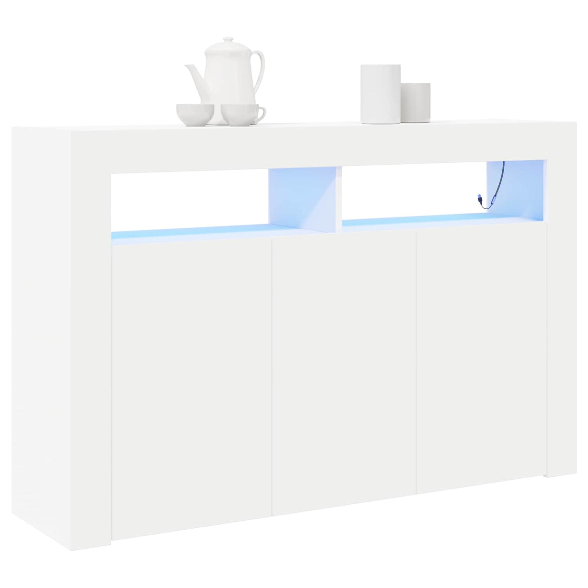 Sideboard 116 x 30 x 75 cm Engineered Wood White