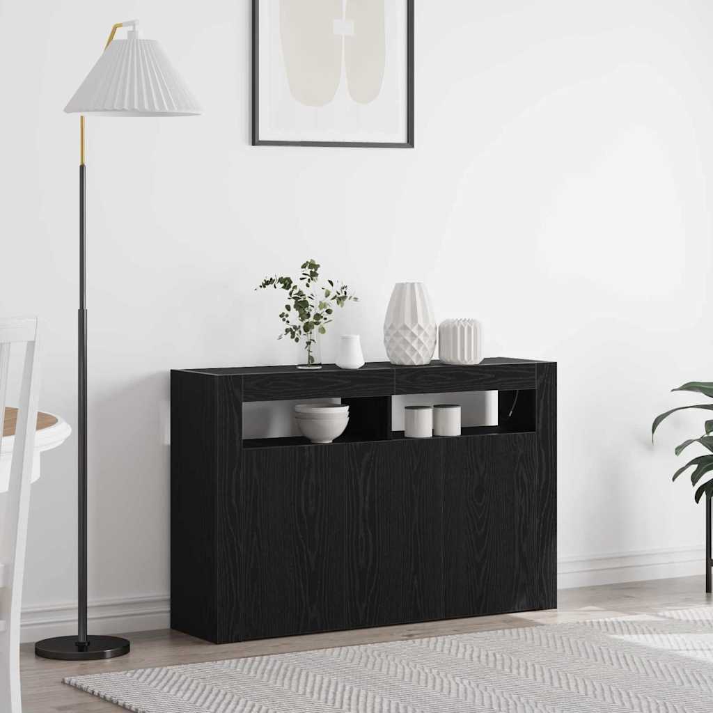 Sideboard 116 x 30 x 75 cm Engineered Wood Black oak