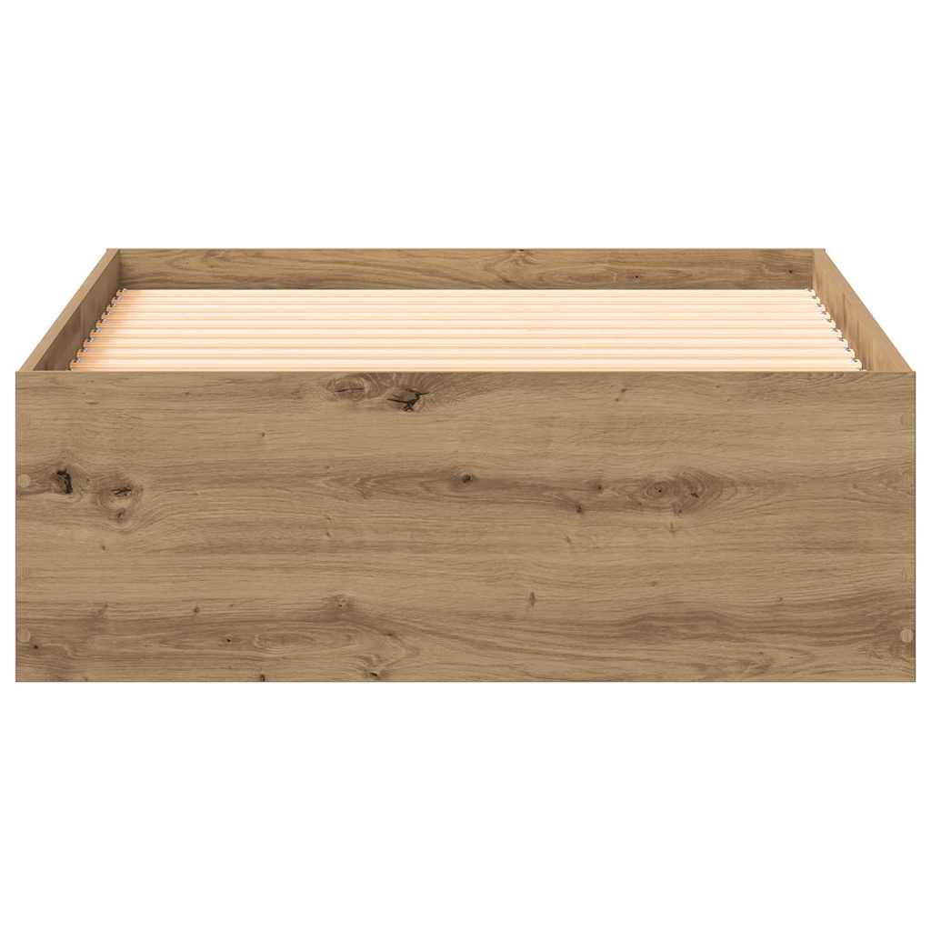 Bed Frame with Drawer Engineered Wood Length 200 cm Artisan Oak 90 cm