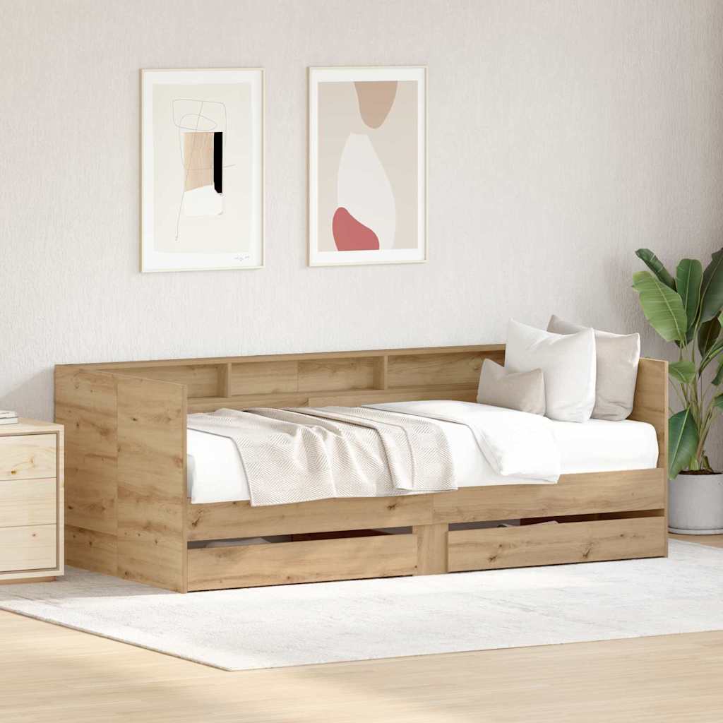 Daybed Drawers without Mattress Artisan oak