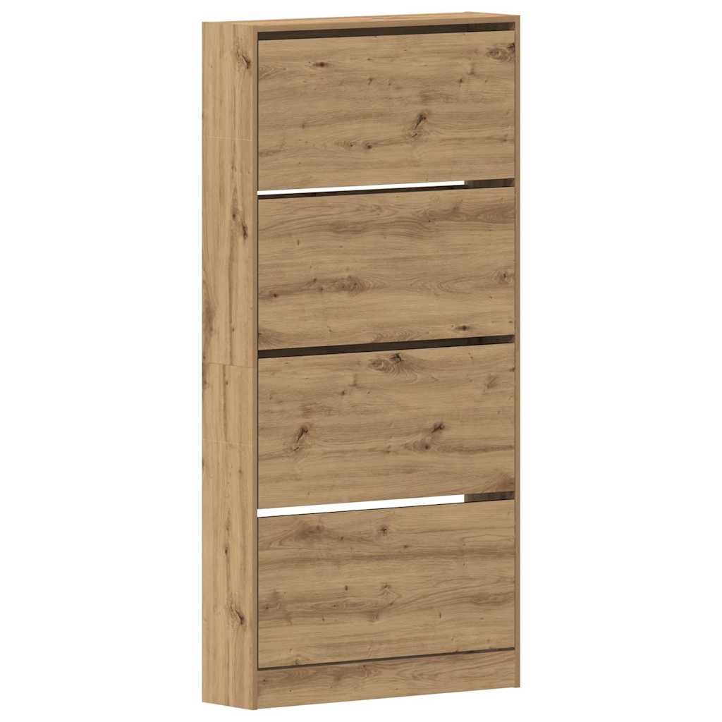 vidaXL Shoe Cabinet 80 x 21 x 163.5 cm Engineered Wood Artisan Oak 2
