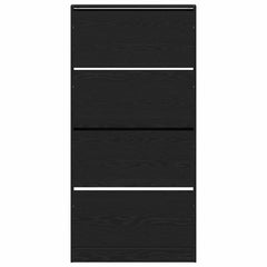 vidaXL Shoe Cabinet 80 x 21 x 163.5 cm Engineered Wood Black Oak 6