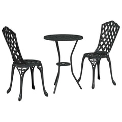 Garden Bistro Set 3 pcs Aluminium Black