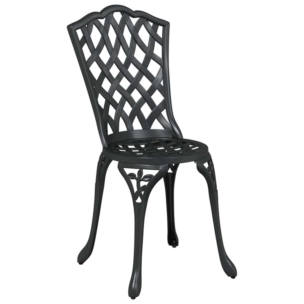 Garden Bistro Set 3 pcs Aluminium Black