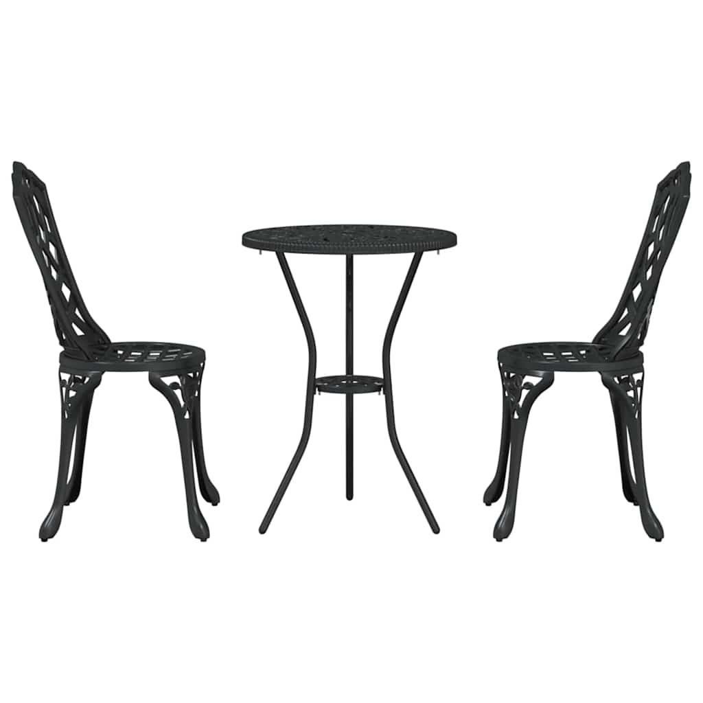 Garden Bistro Set 3 pcs Aluminium Black