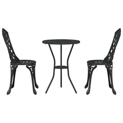 Garden Bistro Set 3 pcs Aluminium Black