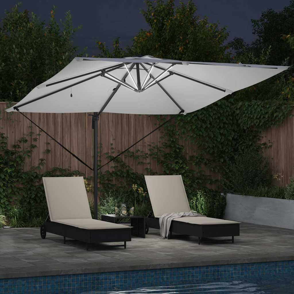 vidaXL Umbrella Sand 286 x 284 x 270 cm Aluminium and Polyester 4