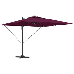 vidaXL Umbrella with LED Strip Lights Bordeaux Red 286 x 284 x 270 cm 2