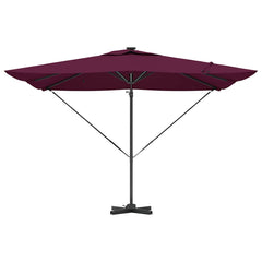 vidaXL Umbrella with LED Strip Lights Bordeaux Red 286 x 284 x 270 cm 6