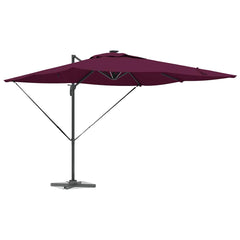 vidaXL Umbrella with LED Strip Lights Bordeaux Red 286 x 284 x 270 cm 3
