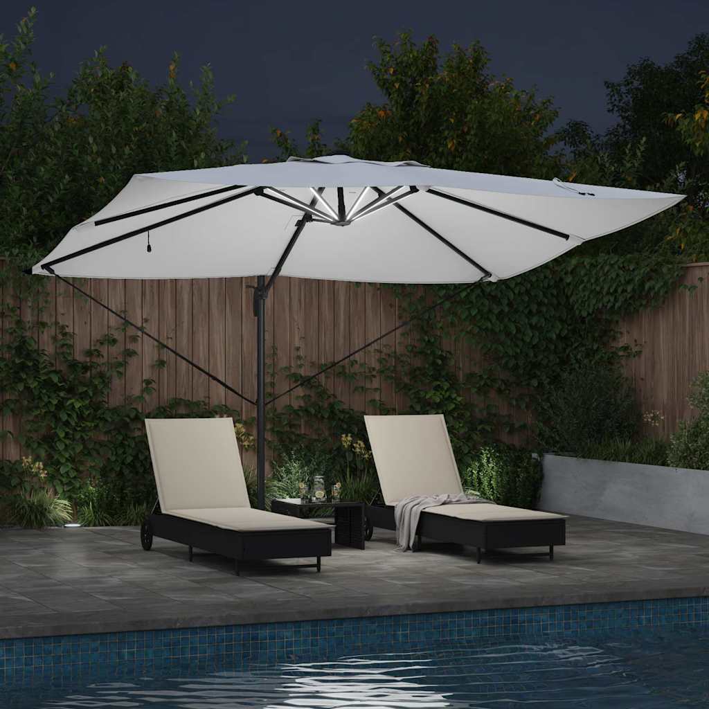 vidaXL Umbrella 352 x 251 x 265 cm Polyester and Aluminium Sand 4
