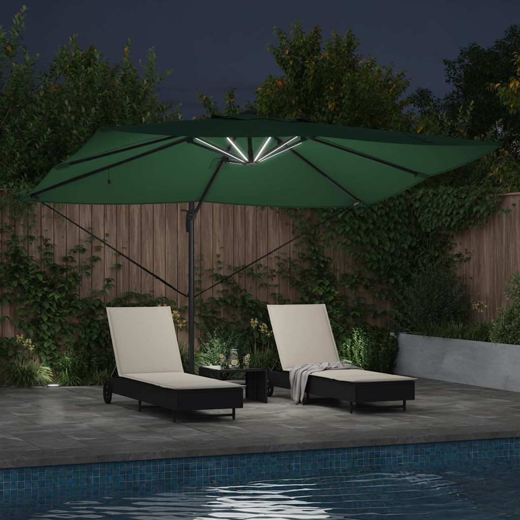 vidaXL Umbrella 352 x 251 x 265 cm Polyester and Aluminium Green 4