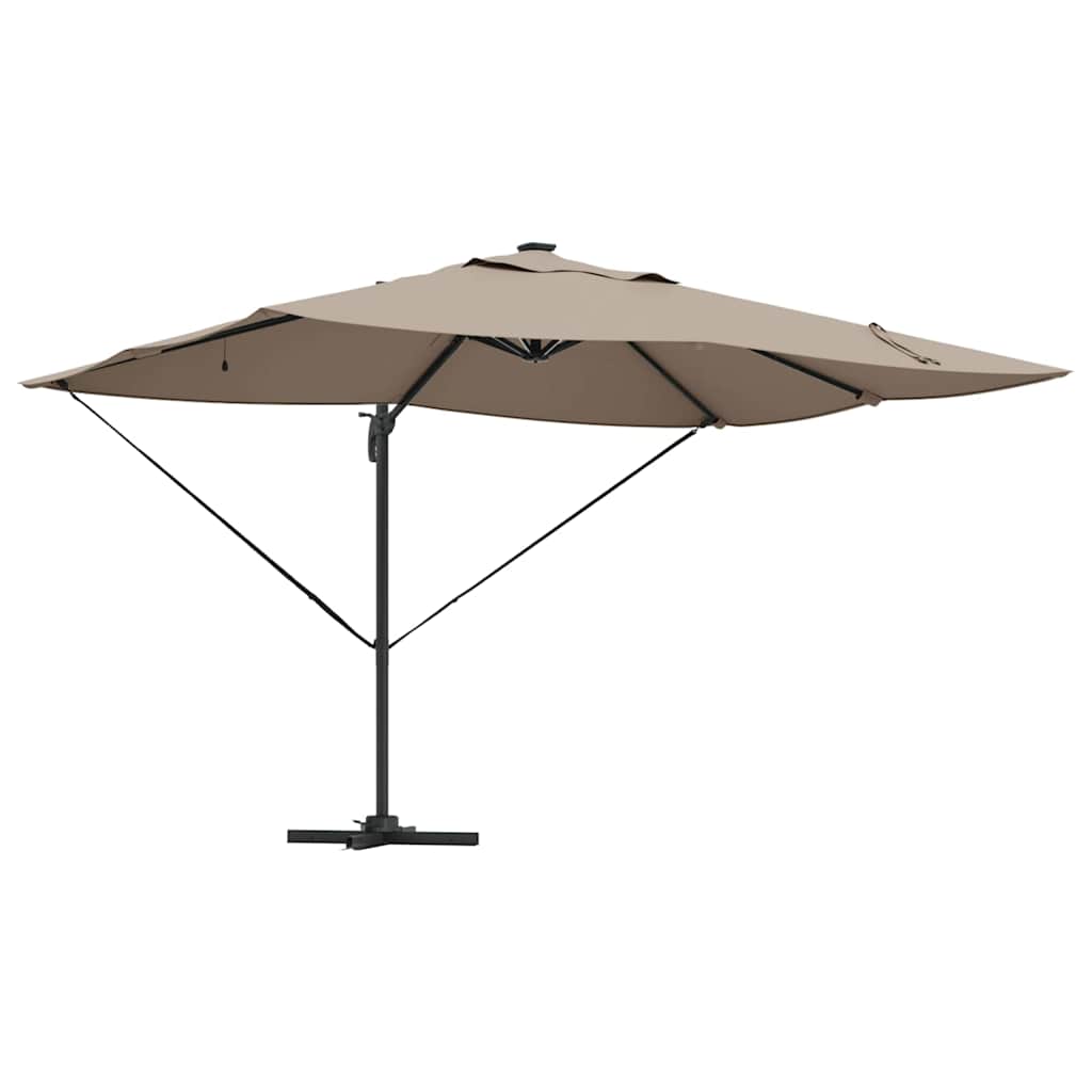 vidaXL Umbrella 352 x 251 x 265 cm Polyester and Aluminium Taupe 2