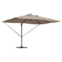 vidaXL Umbrella 352 x 251 x 265 cm Polyester and Aluminium Taupe 2
