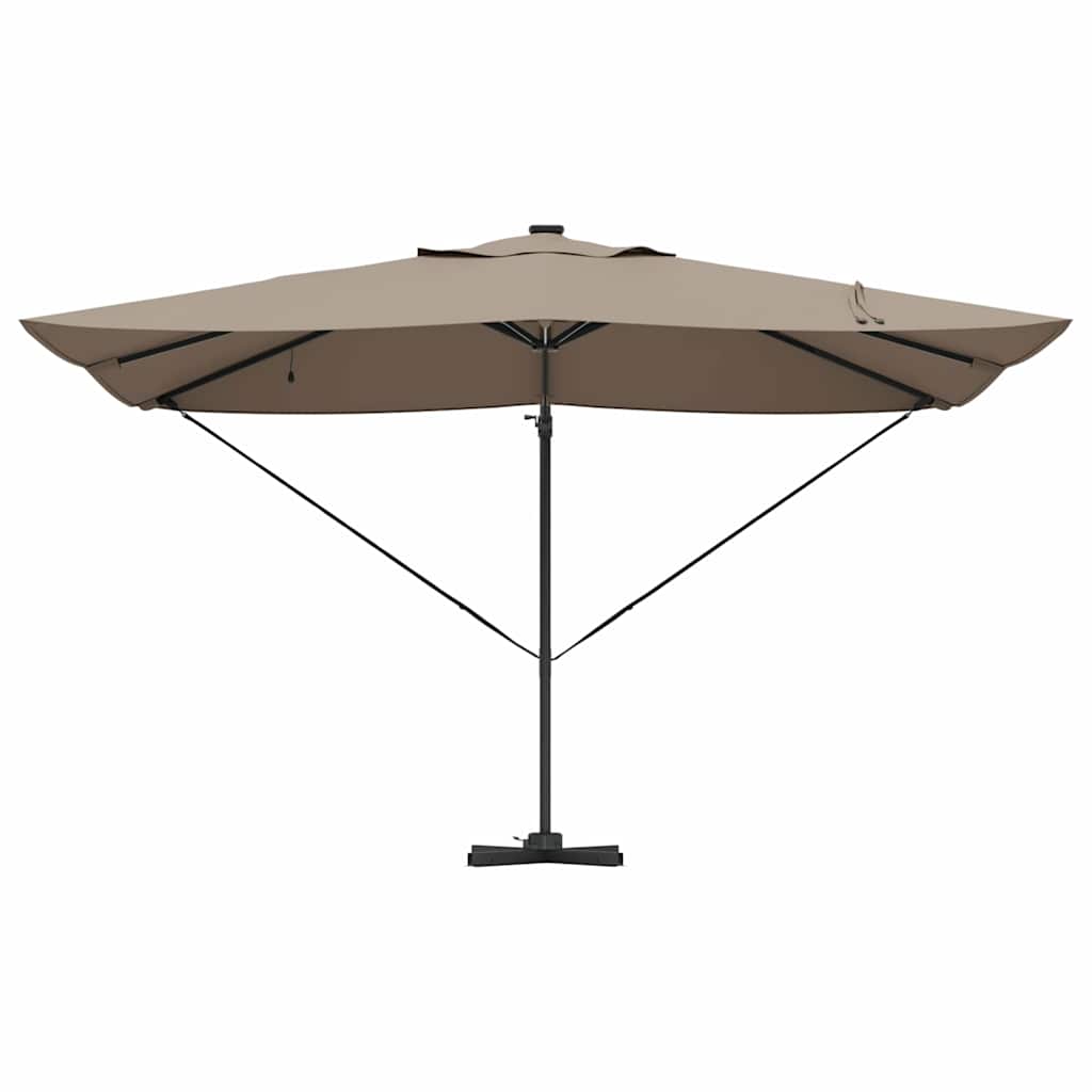 vidaXL Umbrella 352 x 251 x 265 cm Polyester and Aluminium Taupe 6