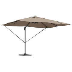 vidaXL Umbrella 352 x 251 x 265 cm Polyester and Aluminium Taupe 3