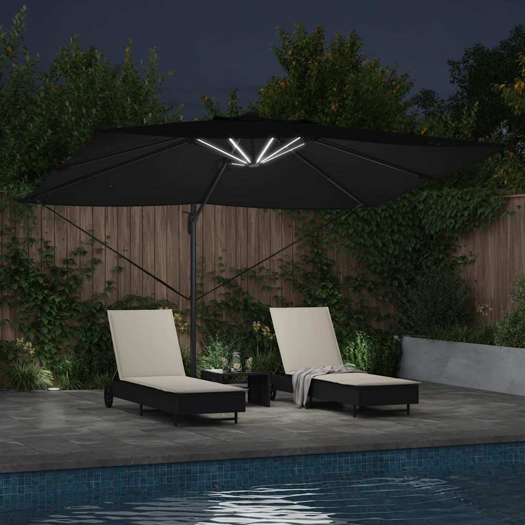 vidaXL Umbrella 352 x 251 x 265 cm Polyester and Aluminium Black 4