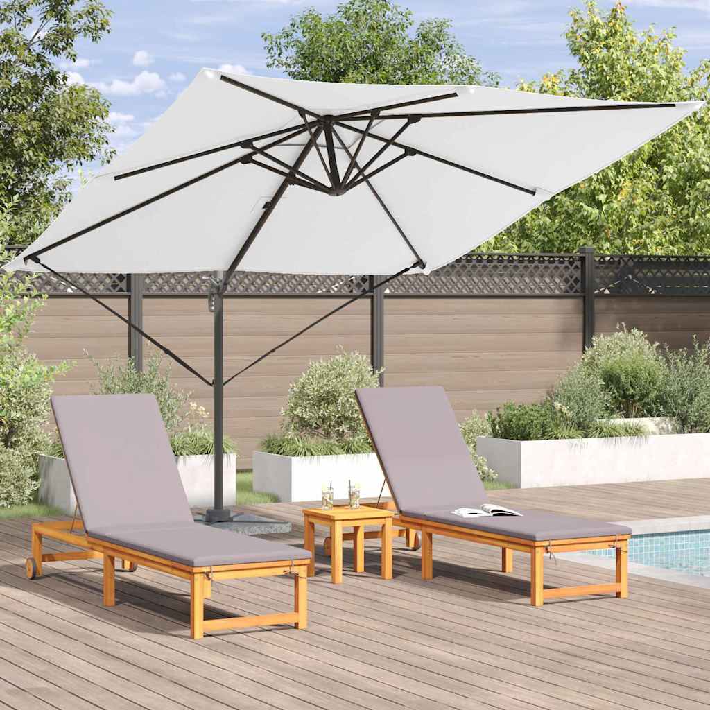 vidaXL Roma Parasol Beige 286 x 284 x 265 cm Aluminium and Polyester 4