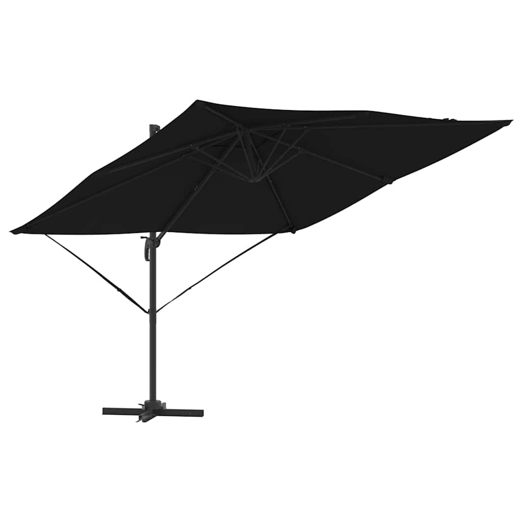 vidaXL Roma Parasol Black 286 x 284 x 265 cm Aluminium and Polyester 2