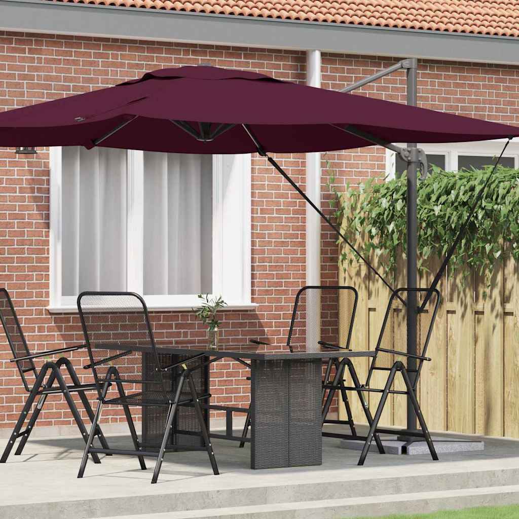 vidaXL Roma Parasol Red 286 x 284 x 265 cm Aluminium and Polyester 1
