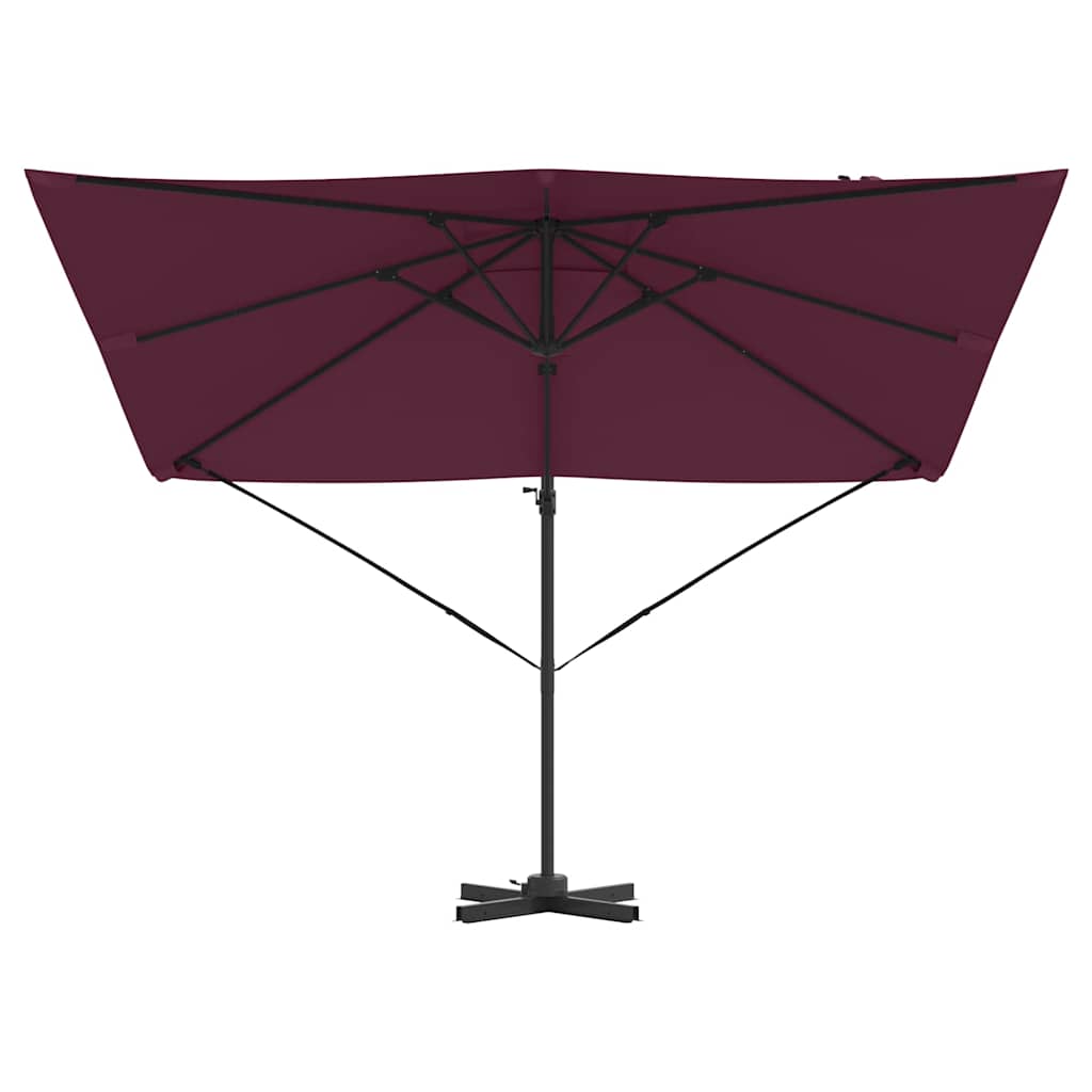 vidaXL Roma Parasol Red 286 x 284 x 265 cm Aluminium and Polyester 5