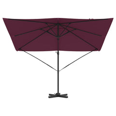 vidaXL Roma Parasol Red 286 x 284 x 265 cm Aluminium and Polyester 5