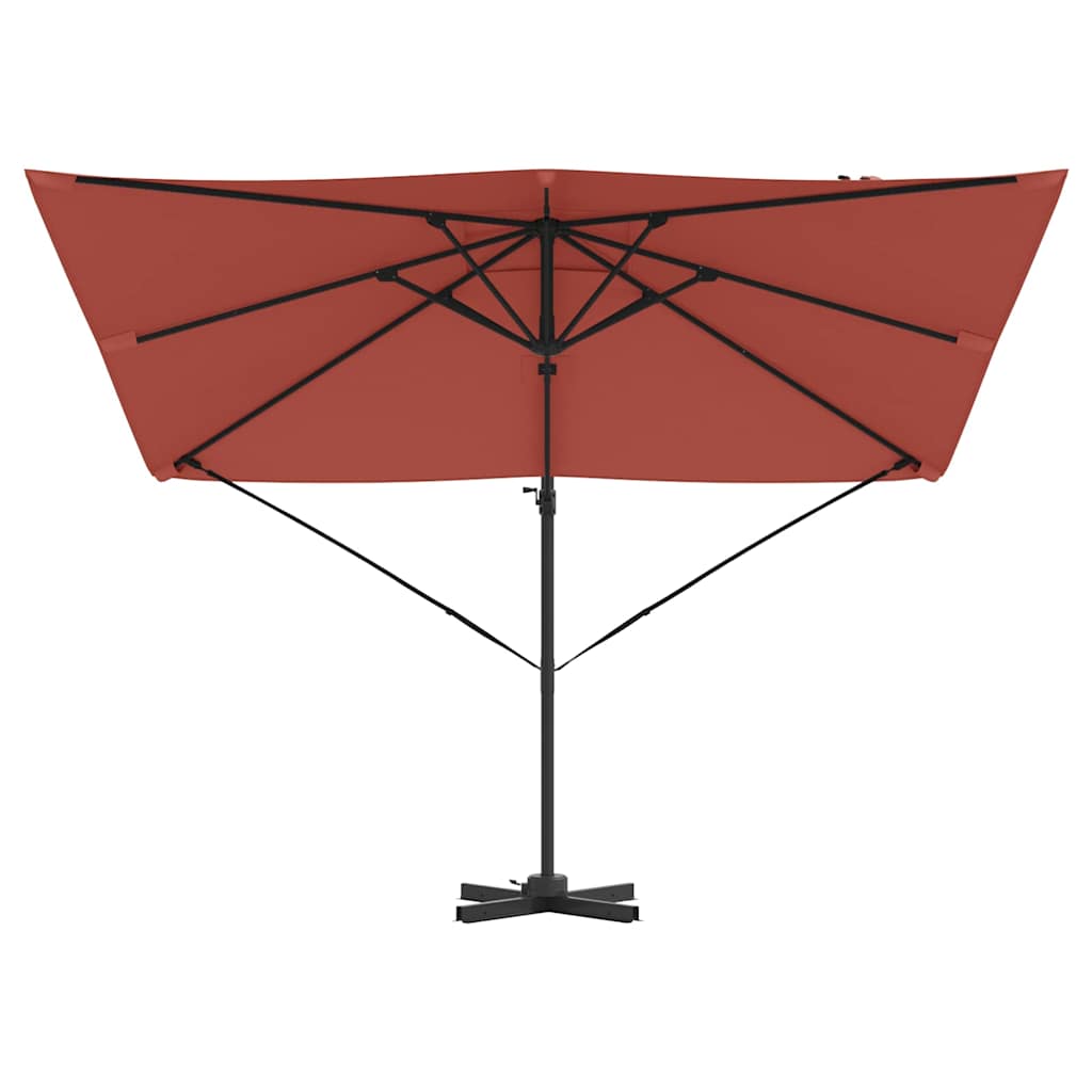 vidaXL Roma Parasol Red 286 x 284 x 265 cm Aluminium and Polyester 5