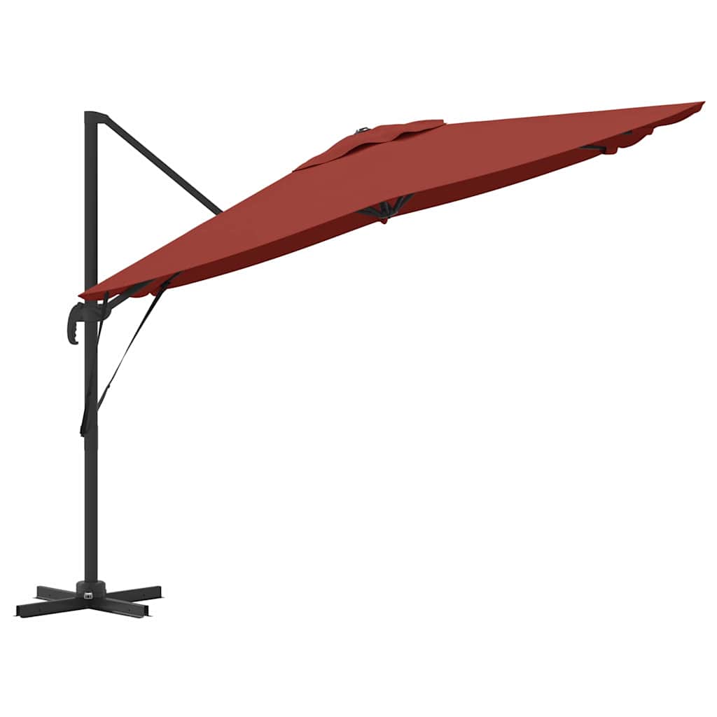 vidaXL Roma Parasol Red 286 x 284 x 265 cm Aluminium and Polyester 6