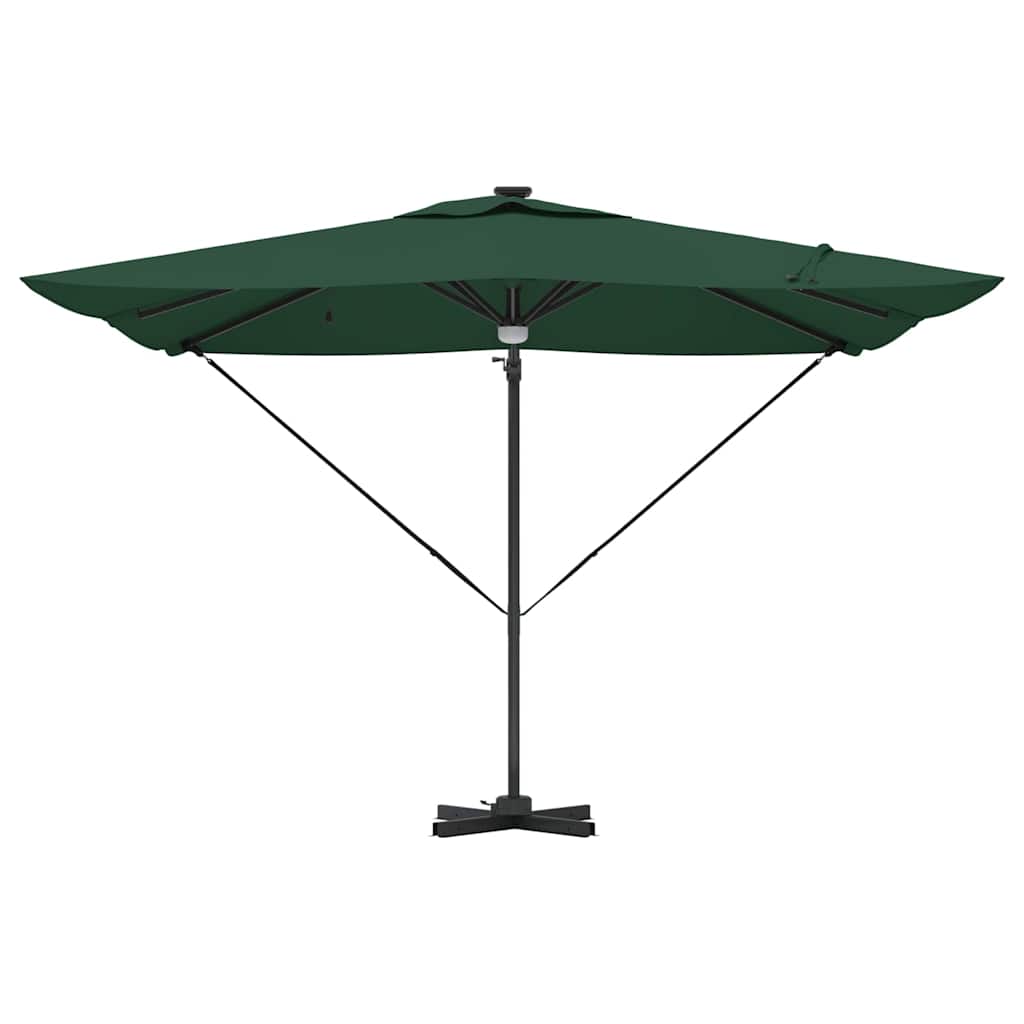 vidaXL Roma Parasol Green 286 x 284 x 270 cm Aluminium and Polyester 6