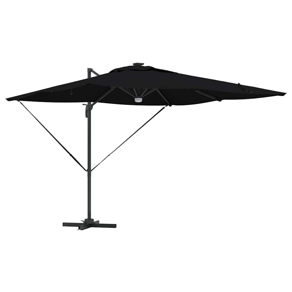 vidaXL Roma Parasol Black 286 x 284 x 270 cm Aluminium and Polyester 2