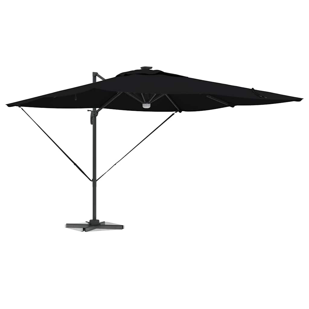 vidaXL Roma Parasol Black 286 x 284 x 270 cm Aluminium and Polyester 3