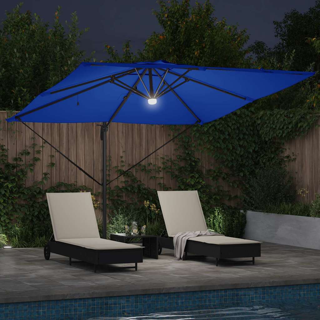 vidaXL Roma Parasol Blue 286 x 284 x 270 cm Aluminium and Polyester 4
