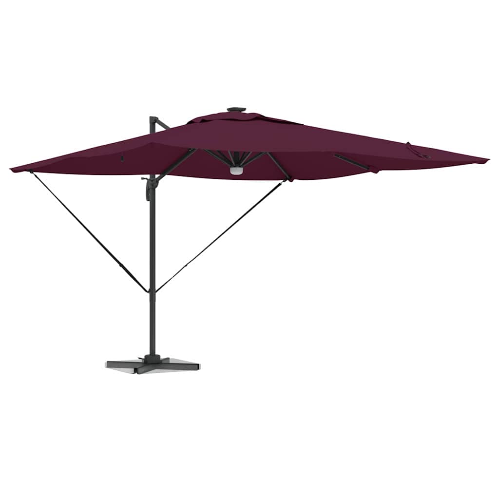 vidaXL Roma Parasol Red 286 x 284 x 270 cm Aluminium and Polyester 3