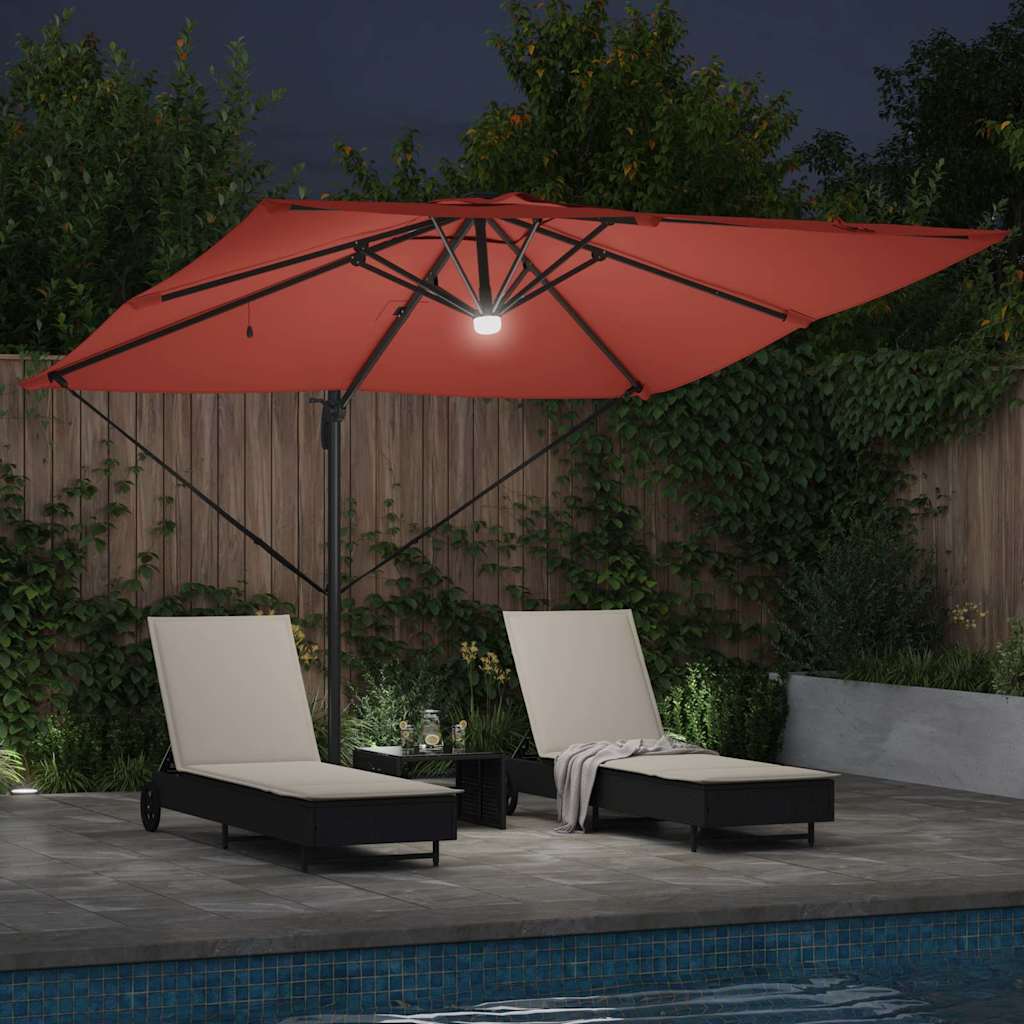 vidaXL Roma Parasol Red 286 x 284 x 270 cm Aluminium and Polyester 4