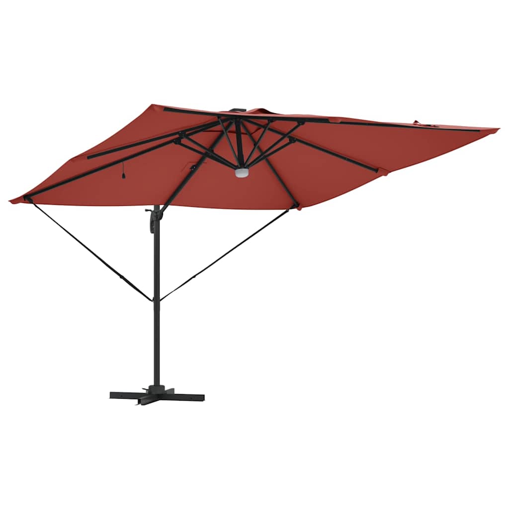 vidaXL Roma Parasol Red 286 x 284 x 270 cm Aluminium and Polyester 5