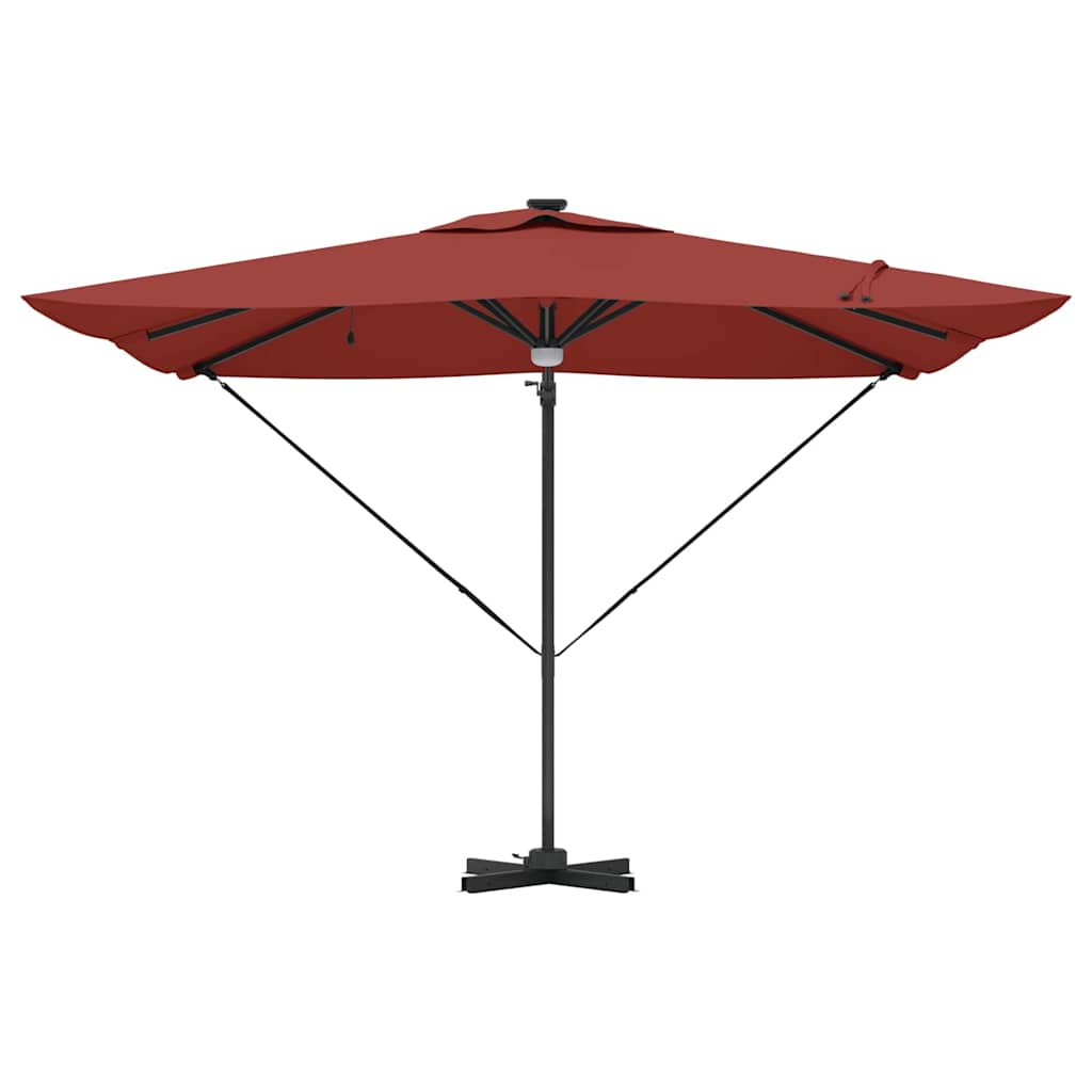 vidaXL Roma Parasol Red 286 x 284 x 270 cm Aluminium and Polyester 6