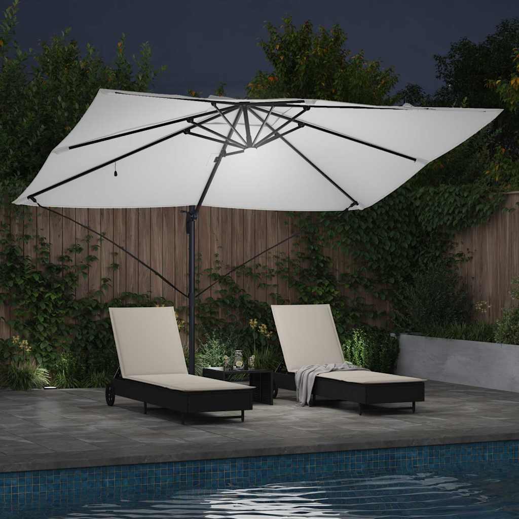 vidaXL Umbrella Sand 351 x 250 x 253 cm Polyester and Aluminium 4