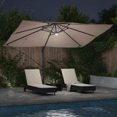 vidaXL Umbrella 351 x 250 x 253 cm Polyester and Aluminium Taupe 4