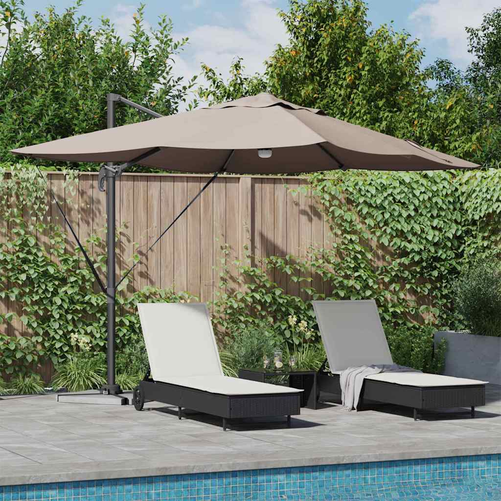 vidaXL Umbrella 351 x 250 x 253 cm Polyester and Aluminium Taupe 1