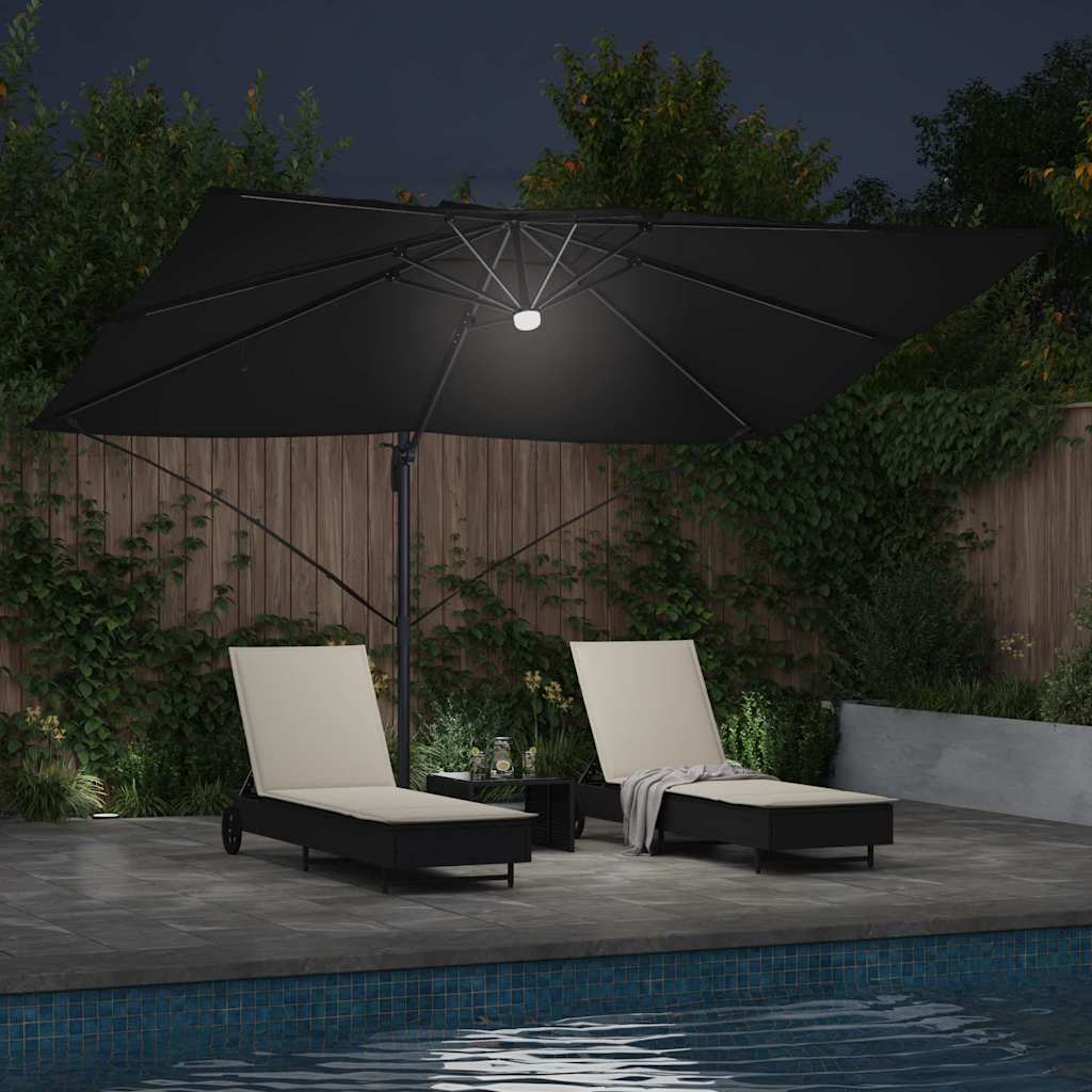 vidaXL Umbrella Black 351 x 250 x 253 cm Polyester and Aluminium 4