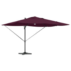 vidaXL Umbrella with LED Strip Lights Bordeaux Red 351 x 250 x 253 cm 3