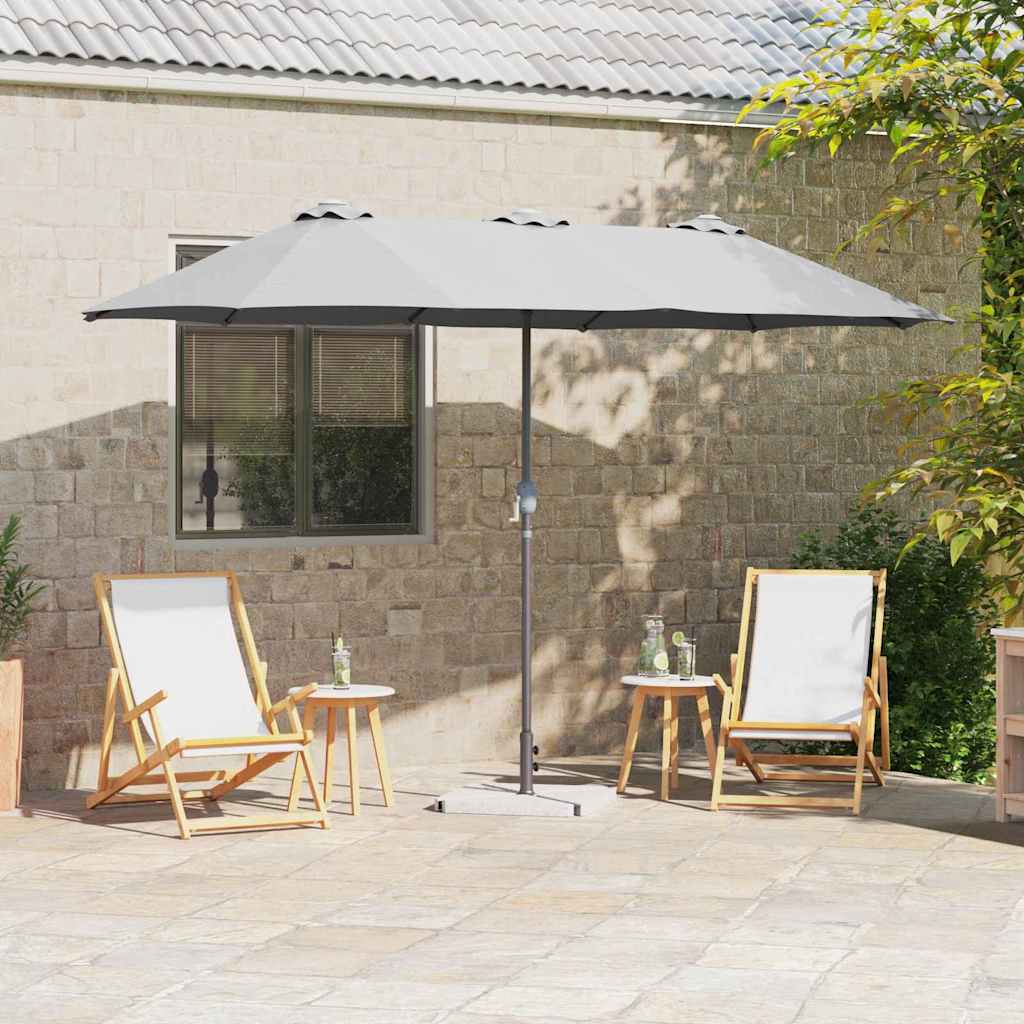 vidaXL Garden Parasol 370 x 197 x 239 cm Polyester and Aluminium Sand 1