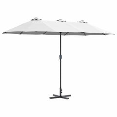vidaXL Garden Parasol 370 x 197 x 239 cm Polyester and Aluminium Sand 2