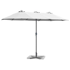 vidaXL Garden Parasol 370 x 197 x 239 cm Polyester and Aluminium Sand 3