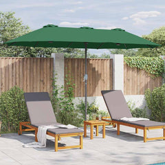 vidaXL Garden Parasol 370 x 197 x 239 cm Polyester and Aluminium Green 4